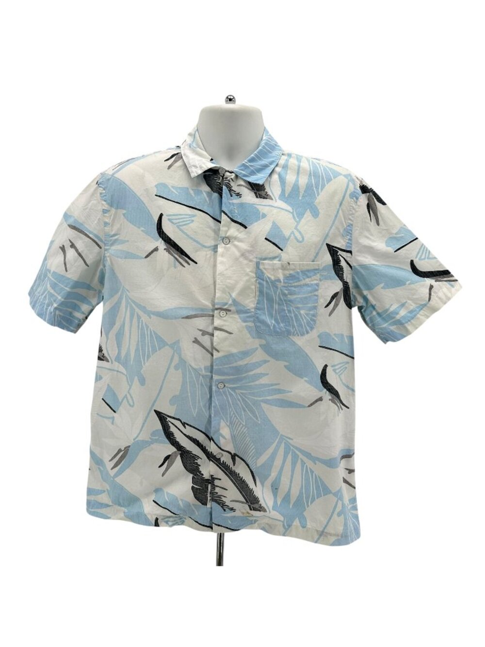 Rag & Bone New York Mens Large Shirt Hawaiian Floral Button Down Short Sleeve